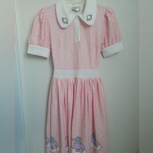 Unique Vintage x Pusheen Cat White and Pink Dress